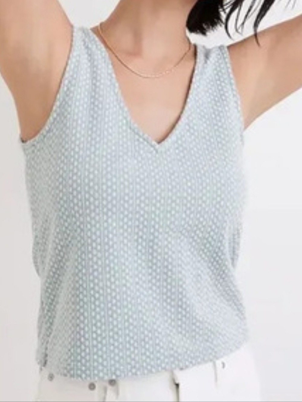 Madewell Jacquard Peekaboo-Back Crop Tank features a textured, Size XS Runs Big